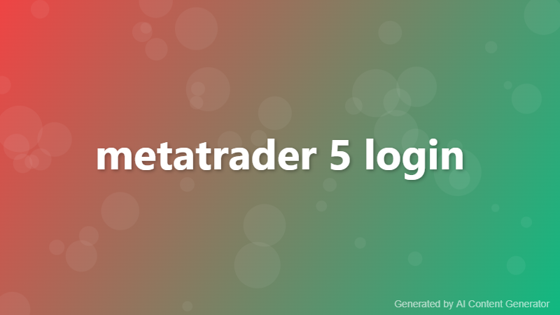 metatrader 5 login