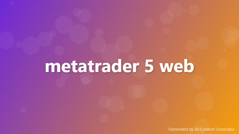 metatrader 5 web